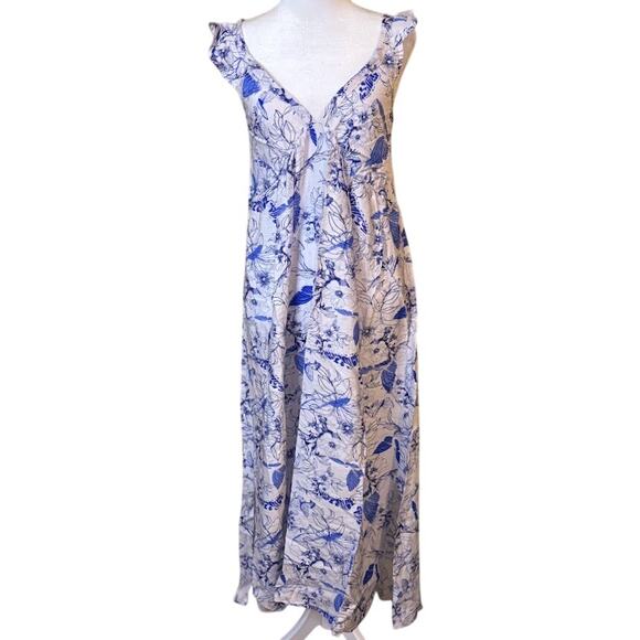 Stitchdrop Cobalt Blue Floral Maxi Dress - Size Small NWT - Picture 1 of 10